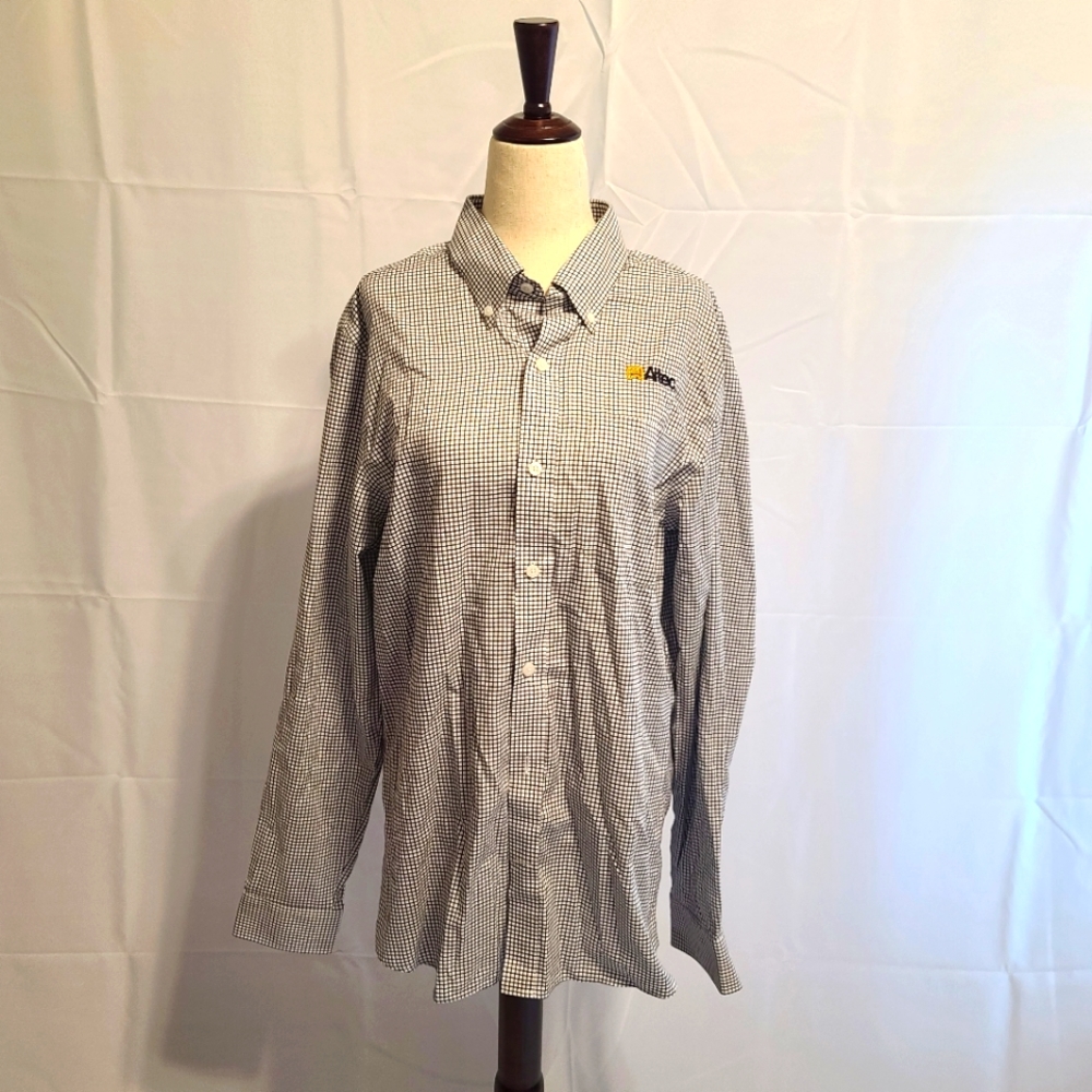 Cutter & Buck men's Altec checkered black and wite collared shirt size m…